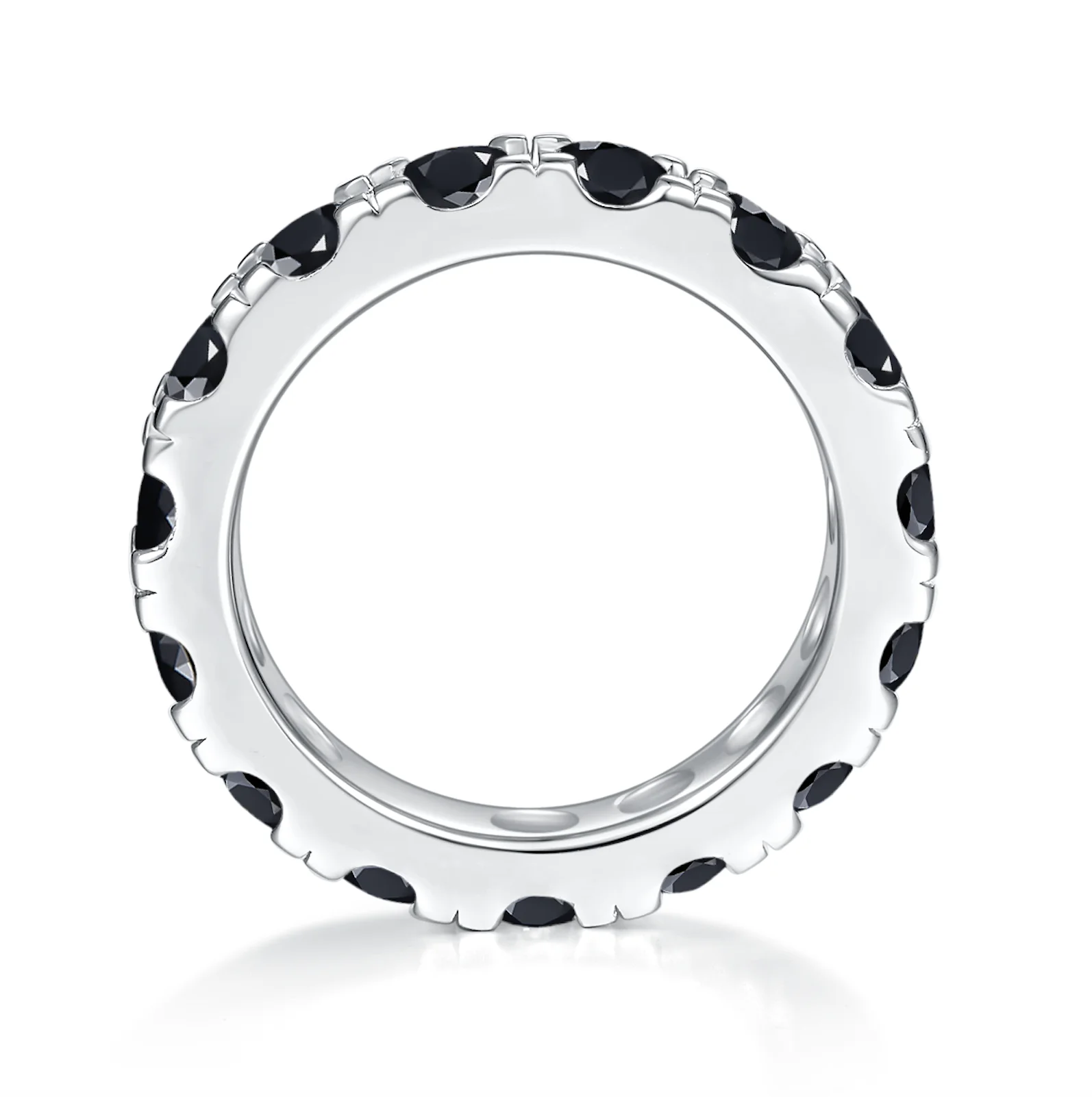 925 Silver Ring Black Moissanite Loose Diamond stone Black 4mm moissanite jewelry ring
