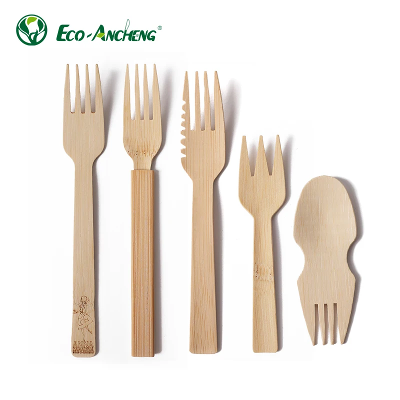 170mm biodegradable wooden cutlery bamboo fork cutlery for party