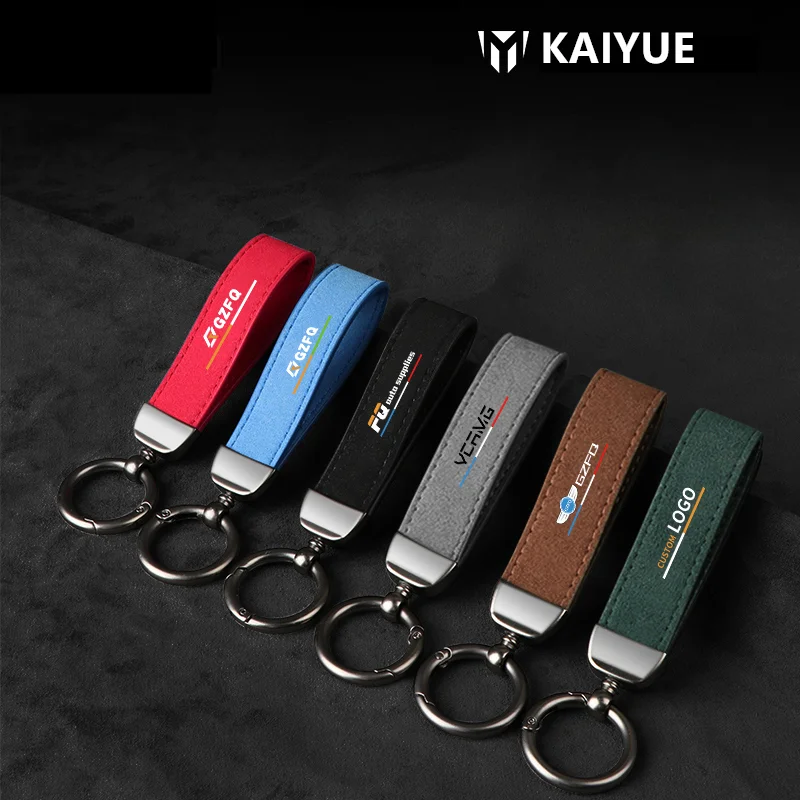 2024 Luxury PU Leather Lanyard Keychain Car Key Case Pattern Horseshoe Buckle Leather Bag Charm Accessories For Bags