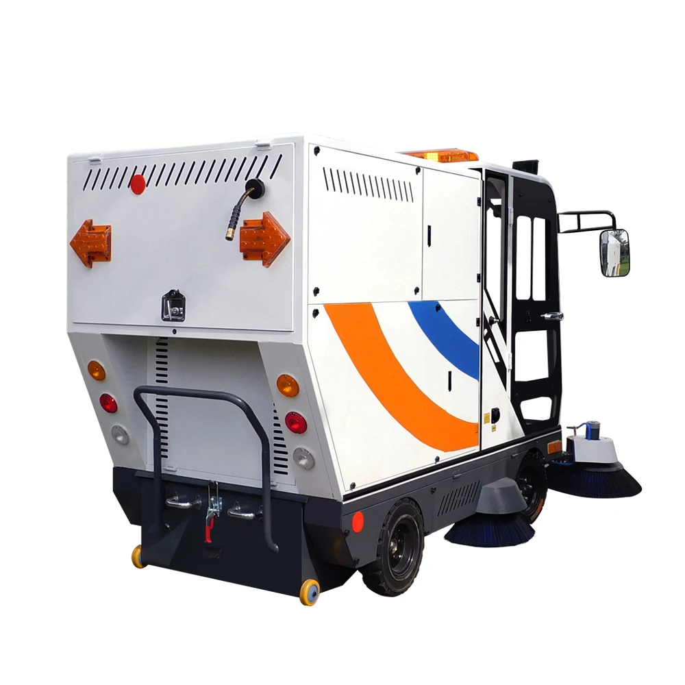 Full Closed Electric Big Street Sweeper Car Four-wheel Sweeper Commercial Ride On Road Floor Sweeper