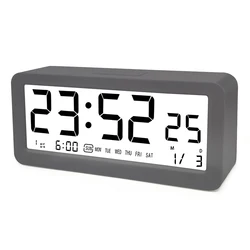 Digital LCD Table Clock Multi-functional Three Alarms Clock Temperature and Humidity Back-light LCD Clock