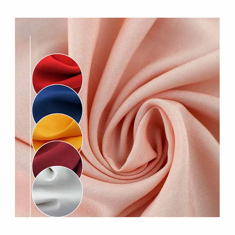 100% Rayon Viscose Fabric 125gsm Rayon Challis Poplin Plain Dyed for Shirts