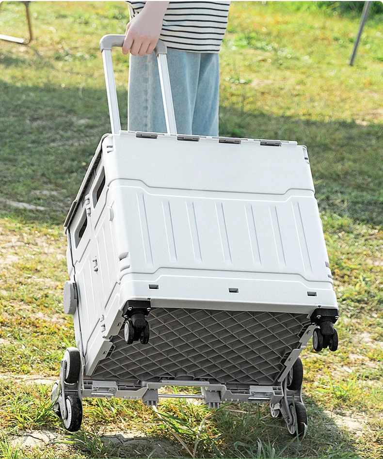 Folding shopping cart Supermarket home grocery cart driver Outdoor camping picnic trolley box