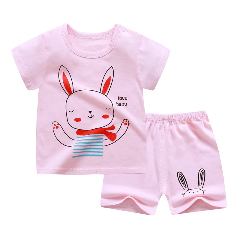 
hot sale amazon ebay supplier short sleeve baby clothing sets cotton baby clothing set 