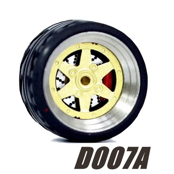 Alloy Wheels with Rubber Tires for 1/64 Scale Model Cars - Easy Installation