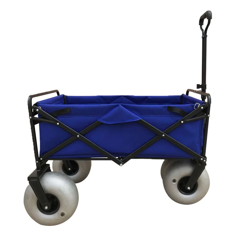 KINDE Collapsible Outdoor 4 wheels heavy duty sand beach wagons Utility camping wagon