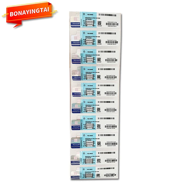 Наклейка на Windows 10 Home COA синего цвета (1 набор = 10 шт.) Бесплатная доставка DHL оригинальные OEM-ключи 12-я гарантирована