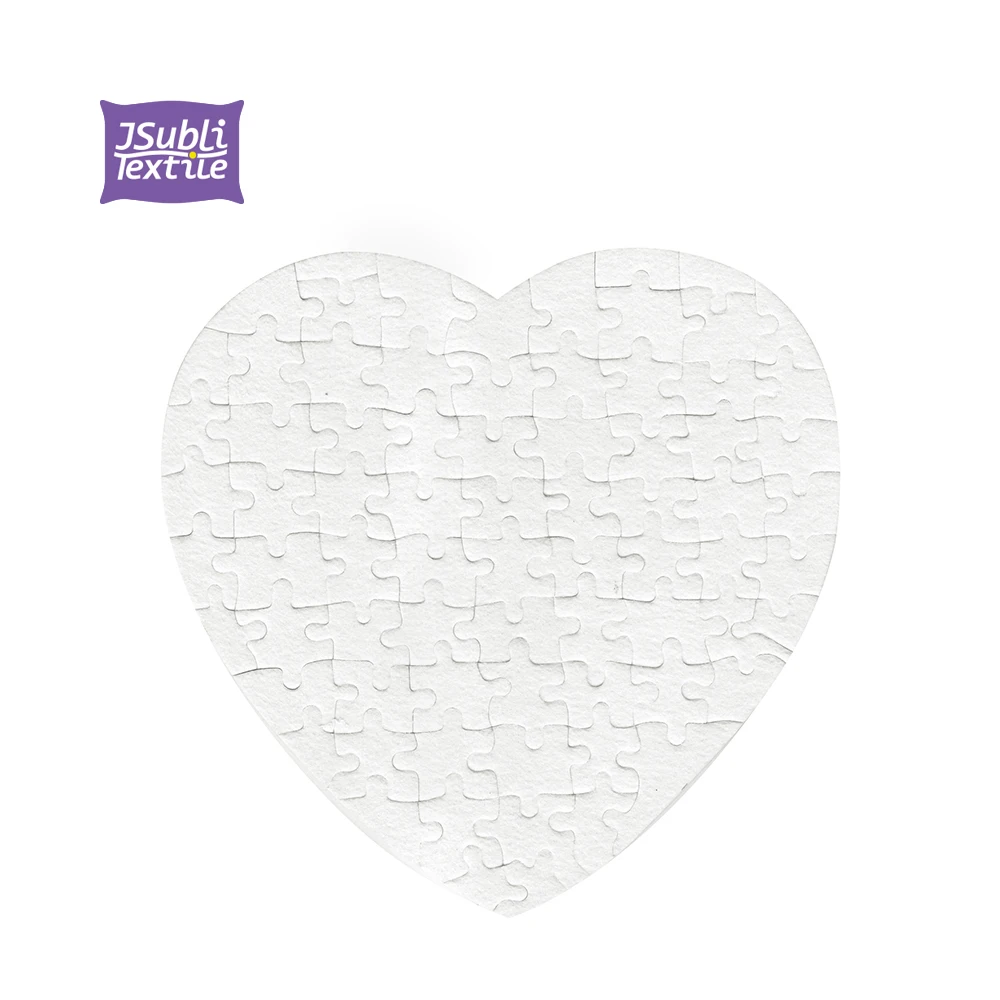 Jsubli Textile China Wholesale White Box World Map for Kids Toi Sublimation Heart Puzzle