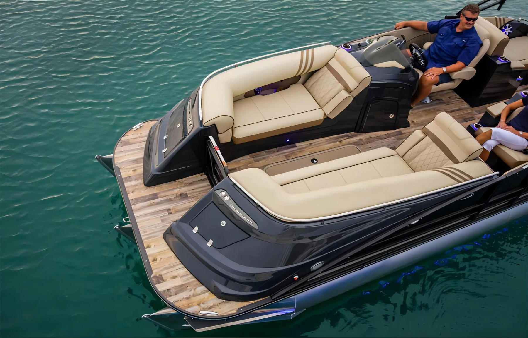 2024 Ecocampor 27ft Luxury Leisure Yacht All Welded Aluminum Pontoon Boat Ce Certified And Sold With Passenger Seats