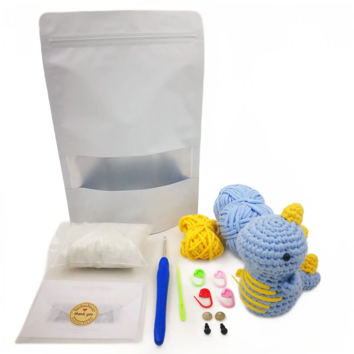 Cute Dinosaur Crochet Kit for Beginners with Easy Yarn include Step-by Step Video Tutorials Mothers Day Gifts for Mom