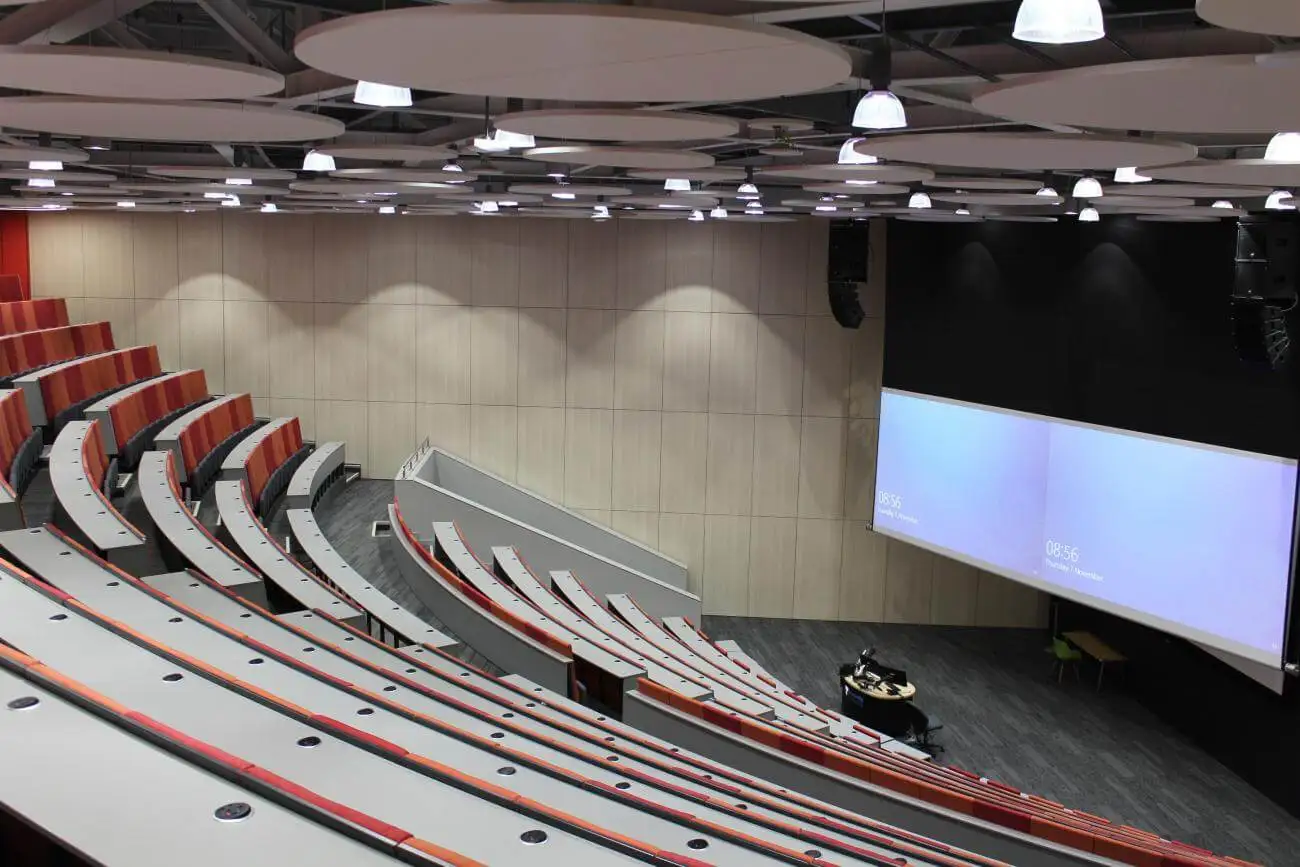 Seminar hall sliding doors interior room divider for university soundproofing space divider