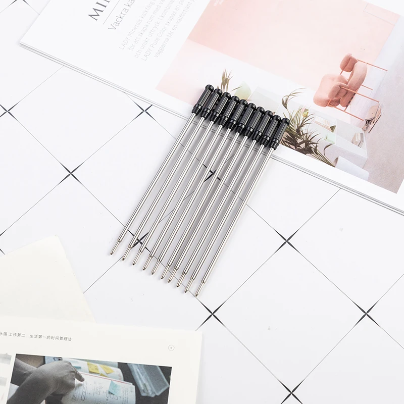 Офисная шариковая ручка Wisdom, чернильный стержень черного и синего цвета, стержень для металлической ручки