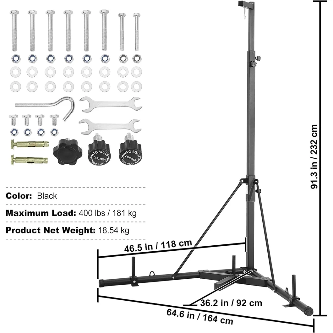 Height Adjustable Punching Bag Stand,Boxing Steel Sandbag Rack Freestanding Heavy Bag Stand without Boxing Bag