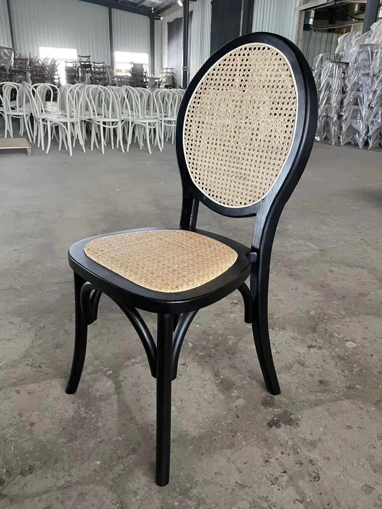 Wooden Rattan Seat Stackable Wedding Event Party Rental Dining Monet Chair