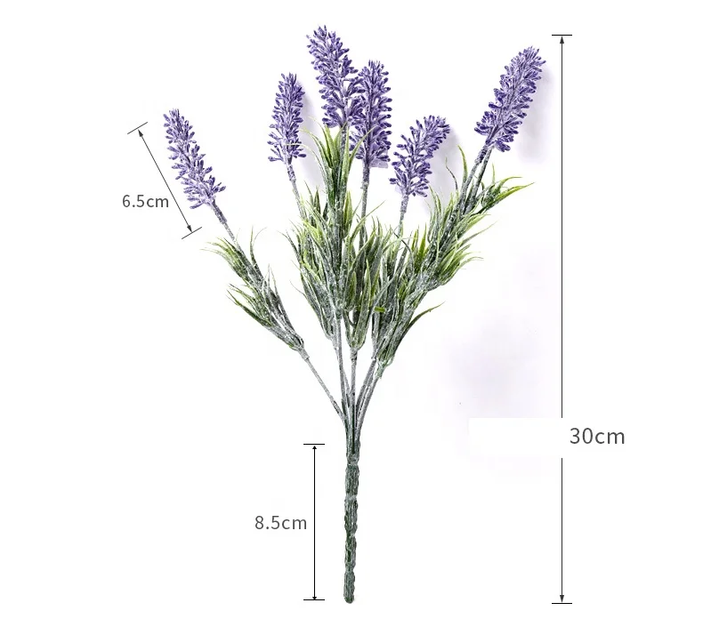 Floral Arrangement of Artificial Lavender Plants at Home Home Decoration Plastic Environmental Friendly Purple Plastic Trees