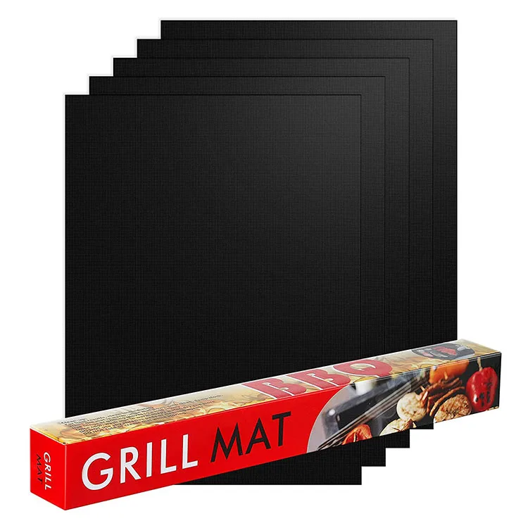 Heat Resistant PTFE Glass Fiber Material Blakc Copper Color PTFE Grill Mat 0.2mm thick