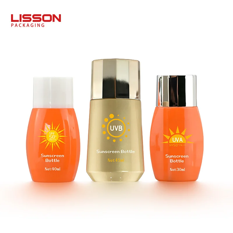 Buy 30ml 40ml 45ml Lotion Face Suncream Sunblock Bottles Custom Logo Evoh Plastic Cosmetic Packaging Sunscreen Plastic Bottle