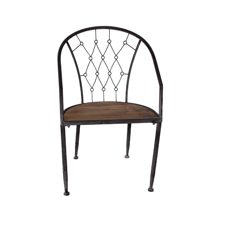 Высококачественный металлический промышленный садовый Деревянный винтажный уличный стул