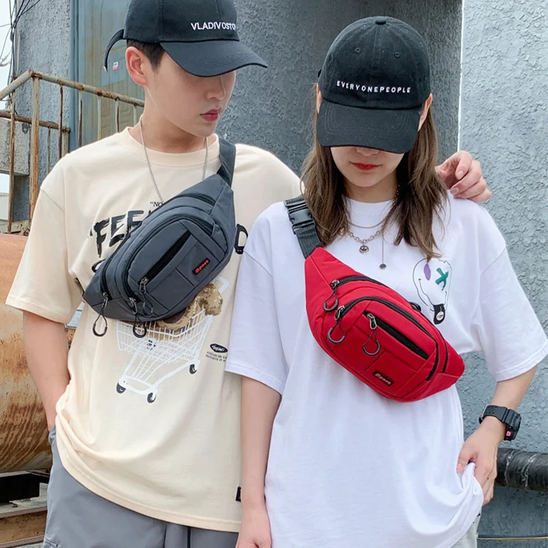 Fashion Outdoor Sports Wholesale Custom Logo Large Capacity Waterproof Canvas Running Gym Fanny Pack Waist Bags