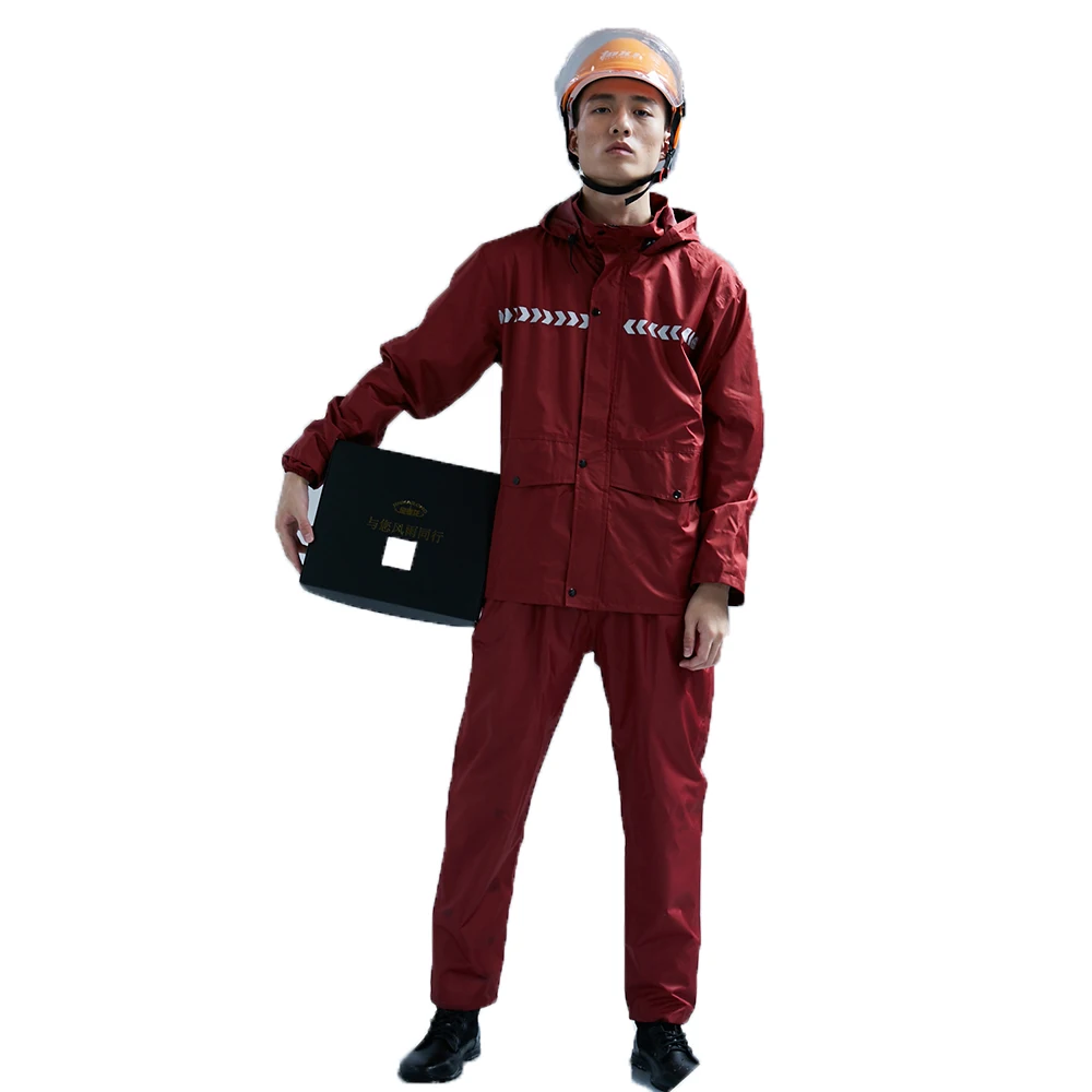 polyester PVC Nylon water proof breathable pvc hiking fishing camp tour climbing rain wear coat raincoat suit with rain pants