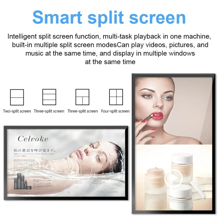 21/23/32/43 inch Ultra thin lcd screen display retail wall-mounted digital signage advertising machine