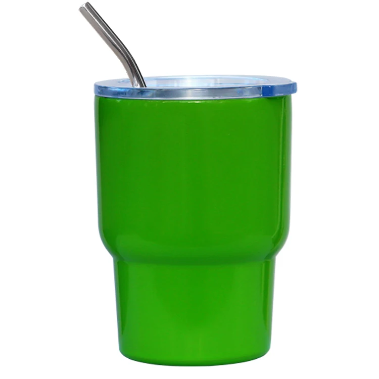 Topnovo 6 pack 2oz  stainless steel  sublimation mini  wine tumbler  with straw and lid