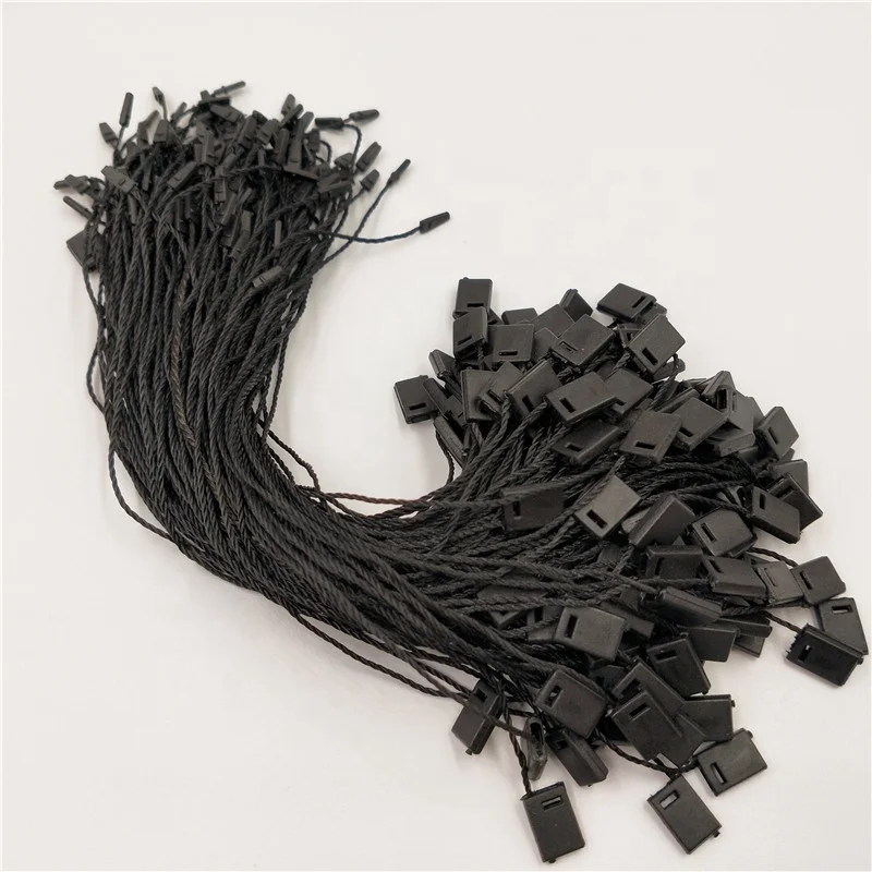 Polyester Product String Luxury Cloth tags Seal String With Embossed logo Plastic Seal Hang tag string