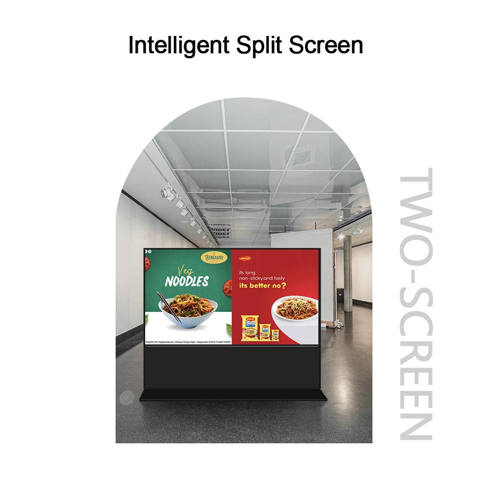 Horizontal floor stand digital signage Indoor 85 inch Touch screen Lcd Poster advertising display Vertical advertising screen