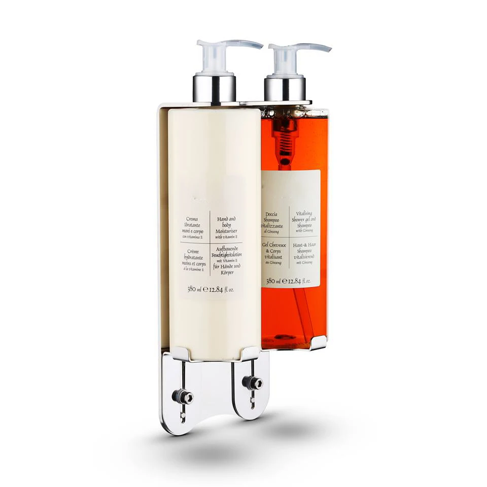 Hotels Wall Mounted Luxury Shampoo Conditioner Shower Gel Stainless Steel Soap Dispenser Bottle