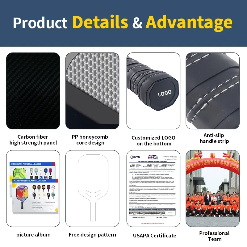 MELORS Hot Selling USAPA Approved Outdoor Indoor Graphite Composite Pickle Ball Pickleball Paddle Set