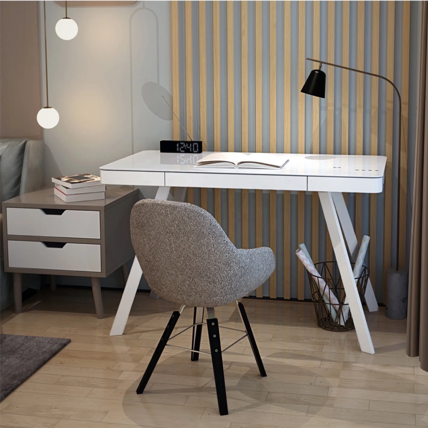 High Quality Smart Audio Tempered Glass Safety Round Table Corner To Prevent Bumping Non-Slip Foot Pad Side Table