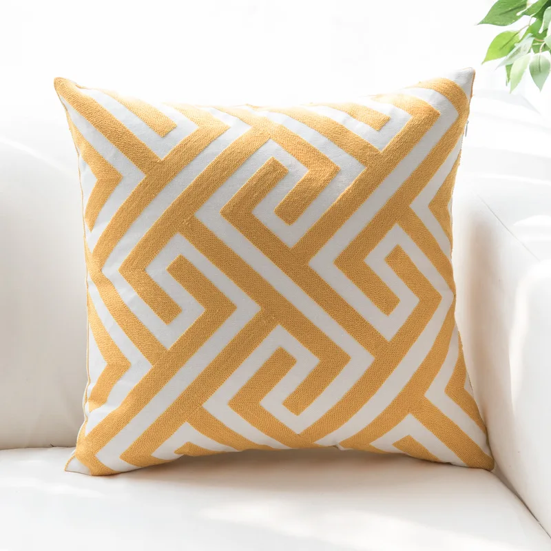 Home Decor Fashion Cotton Embroidered Cushion Cover Throw Pillow Cove