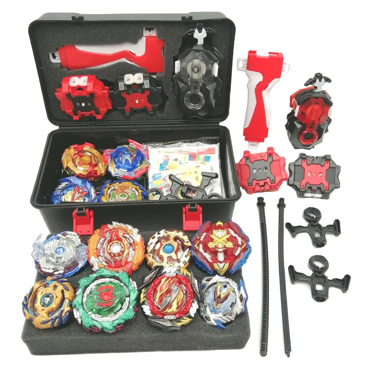 amazon hot sell bey battling top 12 spinning tops 3 launchers with storage box blades gyro game  set