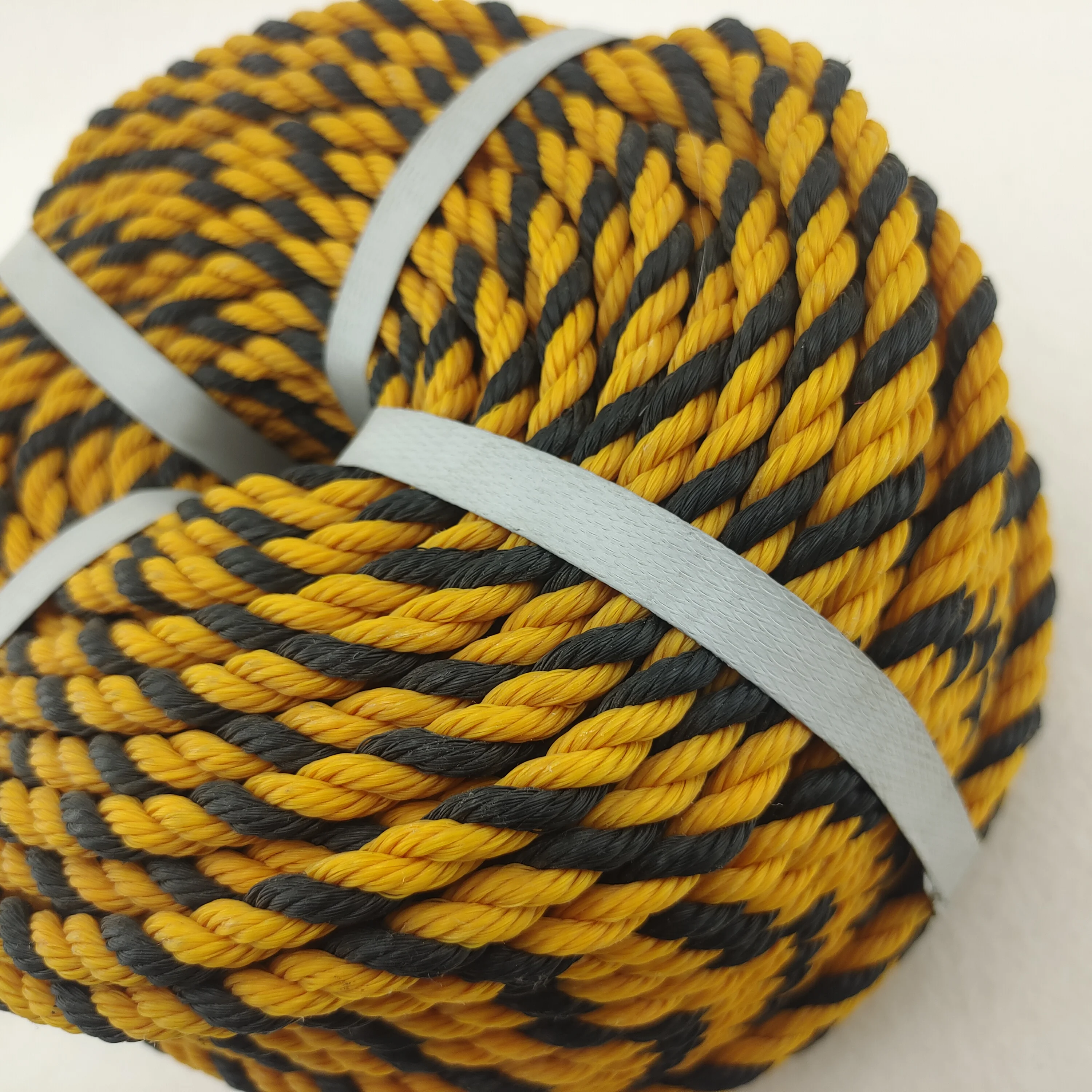 Marine tiger rope 10 -20mm thick tiger stripe rope truck binding black and yellow warning rope