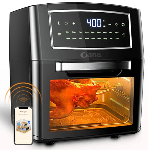 QANA Air фритюрница с встроенными интеллектуальными программами приготовления пищи цифровым сенсорным экраном легко чистить корзину емкость 12 л.