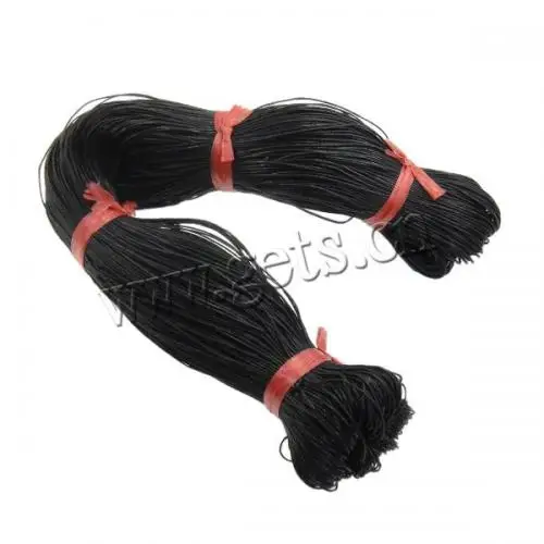 wholesale 1mm 1.2mm 1.5mm 2mm Waxed Cotton Cord Chinese black 400m/Lot