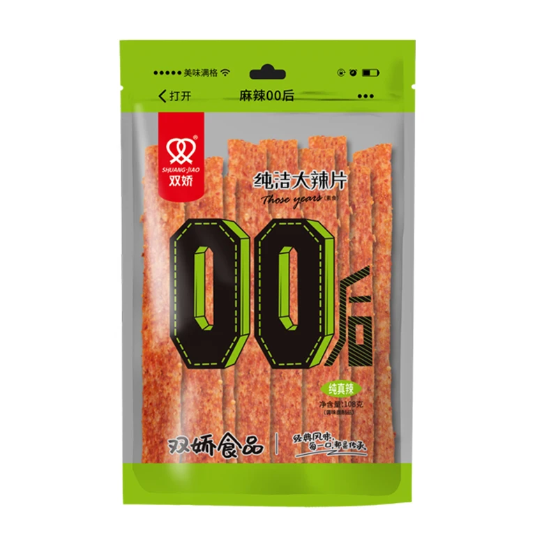 ShuangJiao 108 г Пряная полоса китайская закуска оптовая продажа от производителя для глютена