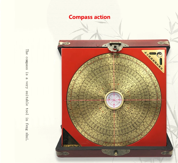 Feng Shui Compass Chinese Tai Chi Bagua Brass Luopan Professional Master Supplies Home Decoration Ornaments factory Price For Ho