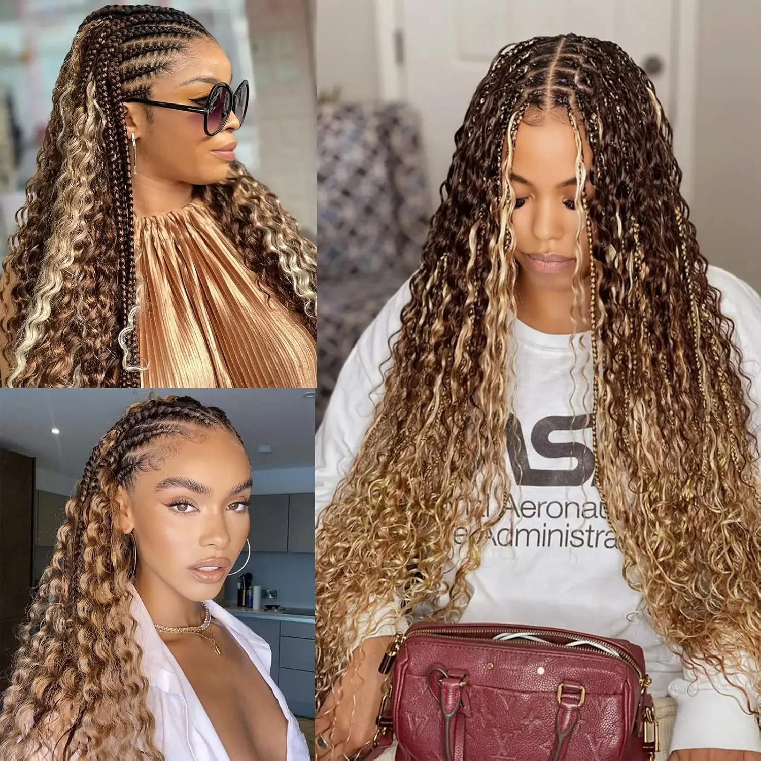 Factory Wholesale 100% Human Raw Virgin Hair Deep Wave Boho Braiding Bulk Bundles Hair