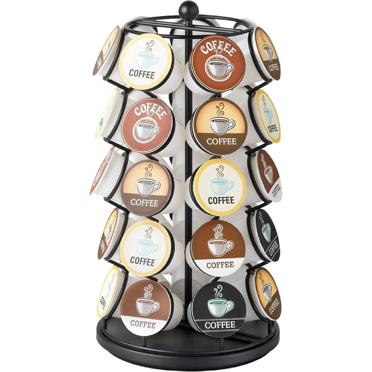 Черный 5-слойный держатель капсул K-Cup вращающийся подставка для кофейных организации и хранения комнаты в общежитии