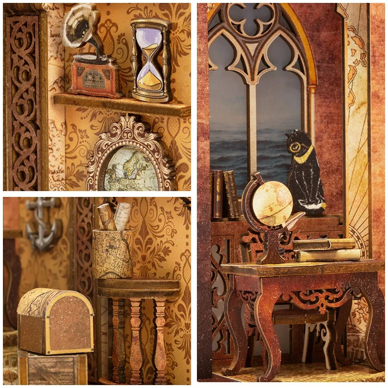 CuteBee Парусная память, сделай сам, деревянная игрушка ручной работы, подарок, миниатюрная книжная полка, книга, ВОК