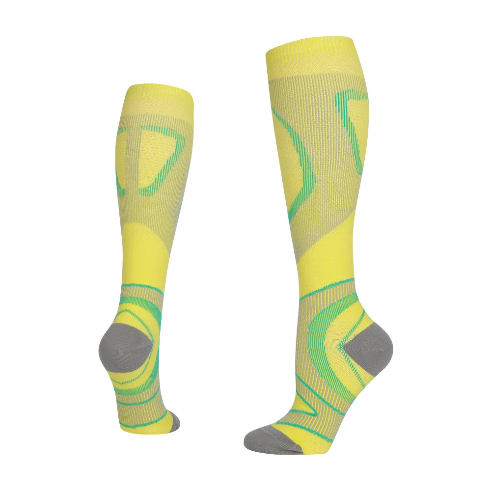High Quality Adult Unisex Compression Long Running Basketball Football Sport White Socks