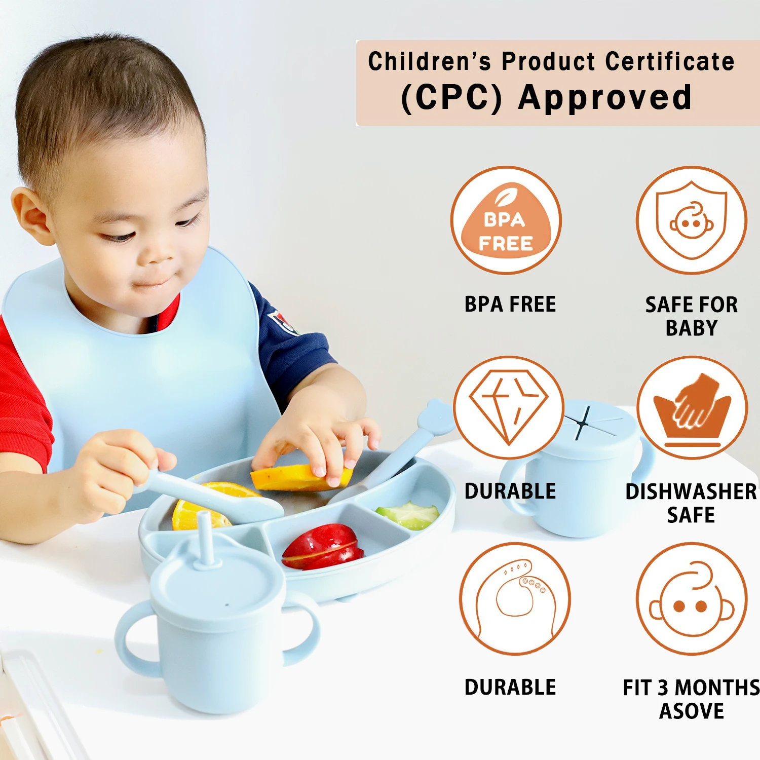 Sourcing Manufacturer wholesale baby suction plate baby feeding training silicone plate BPA free baby kids silicone plate sets