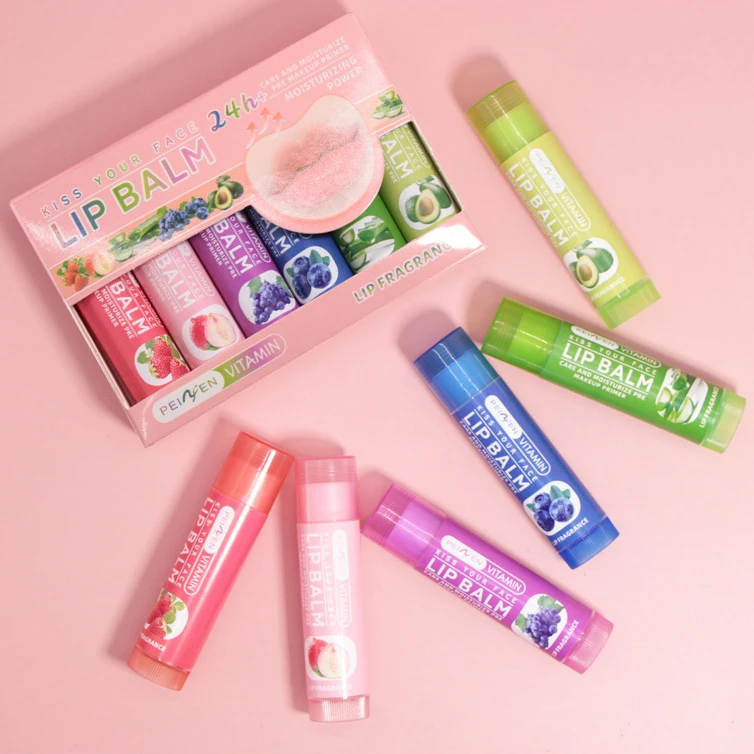 6 Flavors Lips Care Moisturizing Lip Balm Bulk Natural Fruit Lip Balm Set