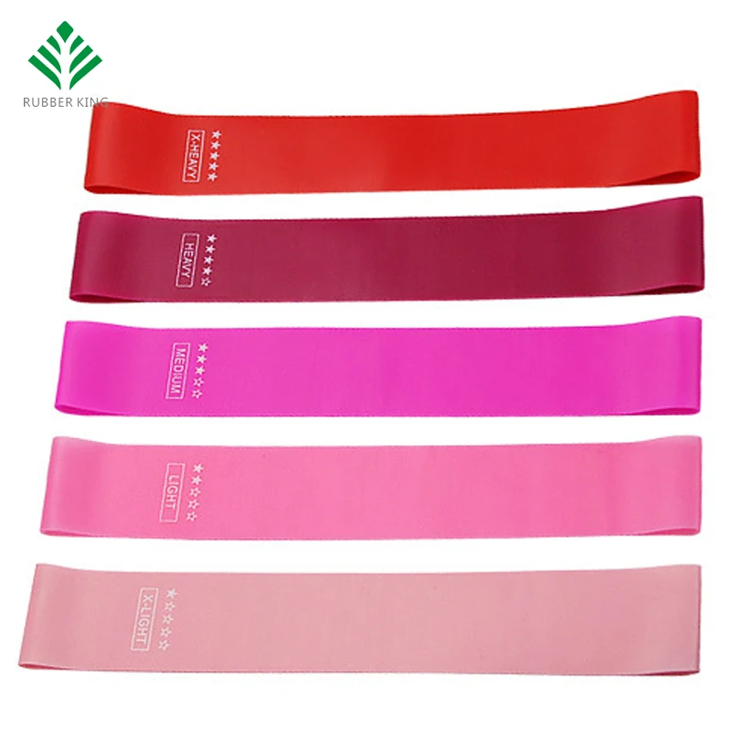 Indoor Factory Make  Your Own Set Custom Logo Workout Plates Rubber Hook Bar Yoga Resistance Loop Exercise Band Roll