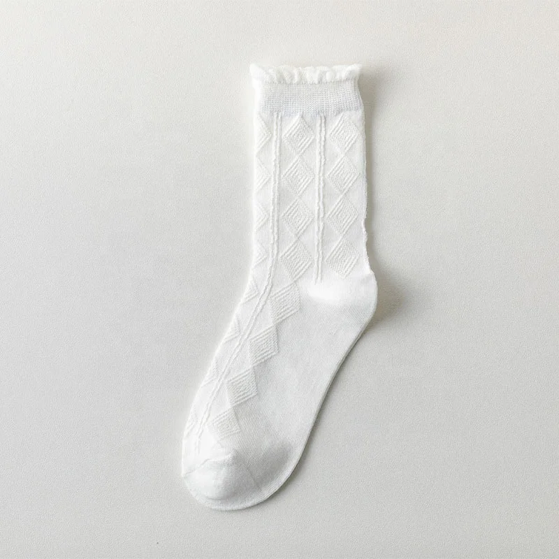 Wholesale Plain White School Student Socks Women Cotton Crew Ankle Socks For Girls