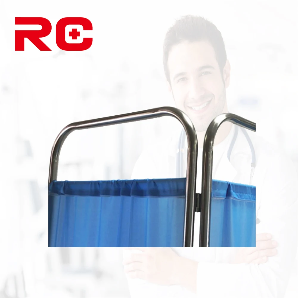 Stainless Steel Frame 4 Folding Partition Medical Ward Screen For