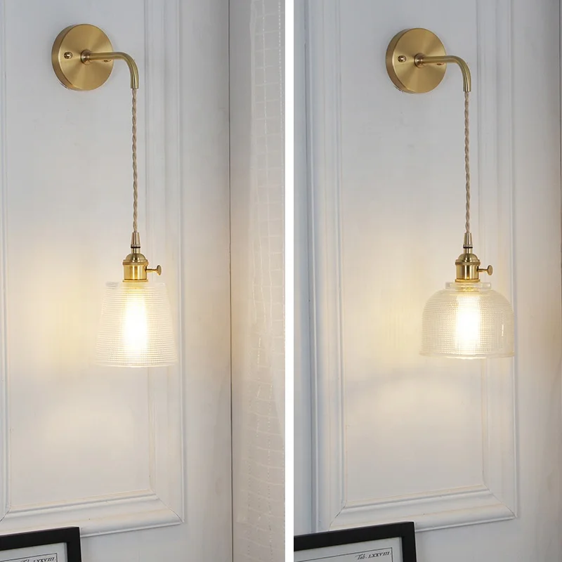 Vintage Wall Lighting Luminaire Nordic Glass Wall Lamp Mirror Light American Japan E27 LED Wall Sconces for Bedroom Bathroom