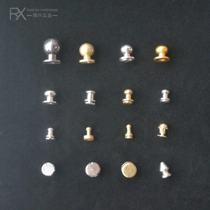Metal brass zinc alloy round nail cap snap button 2 parts round snap-fastener belt rivet buckle for handbag bag accessories