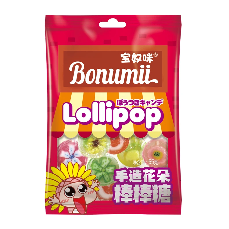 Flower shape Lollipop hand-made Candy Multi-Fruit Flavor
